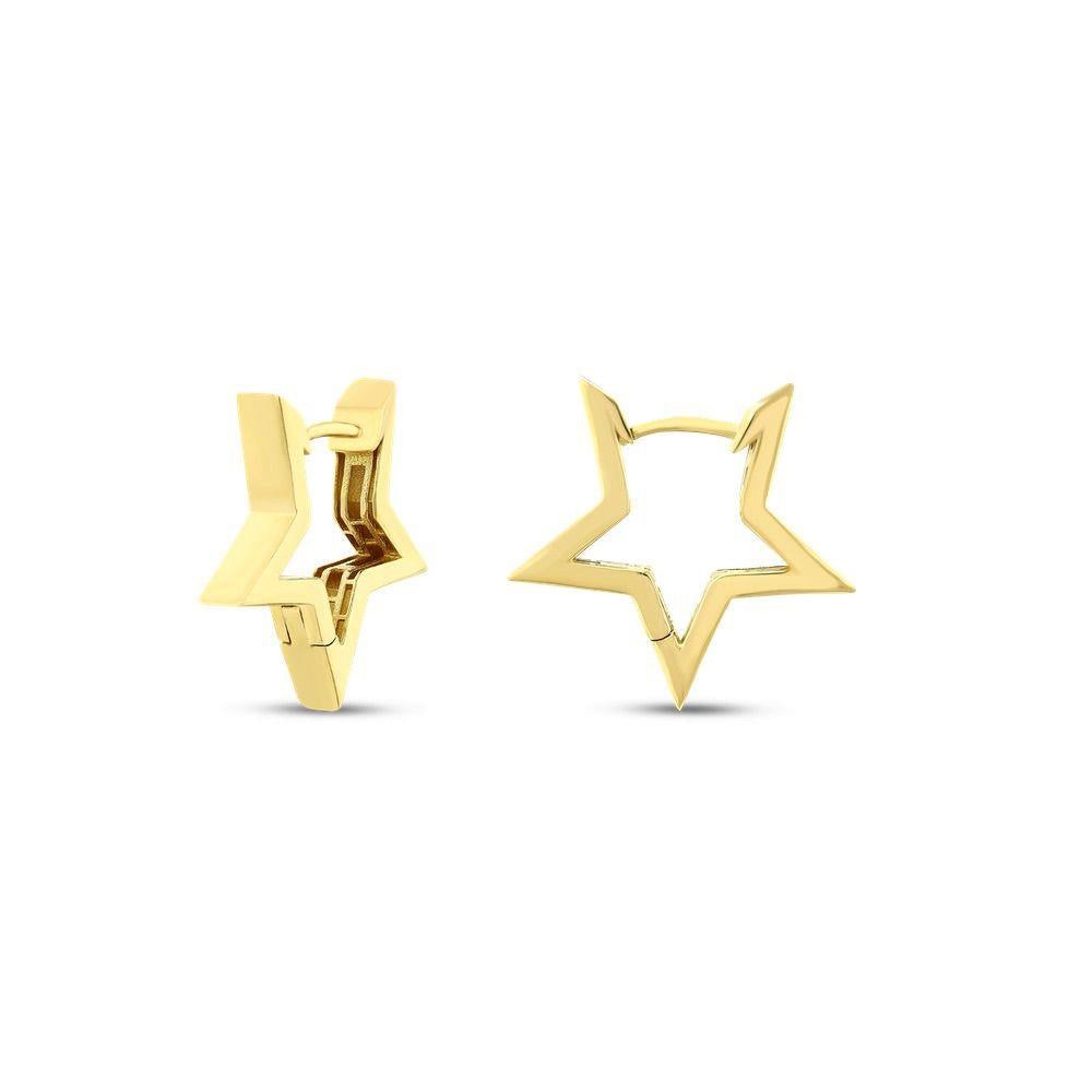 Assos Pırlanta 14 Ayar Yıldız Formlu Şık Altın Tasarım Küpe