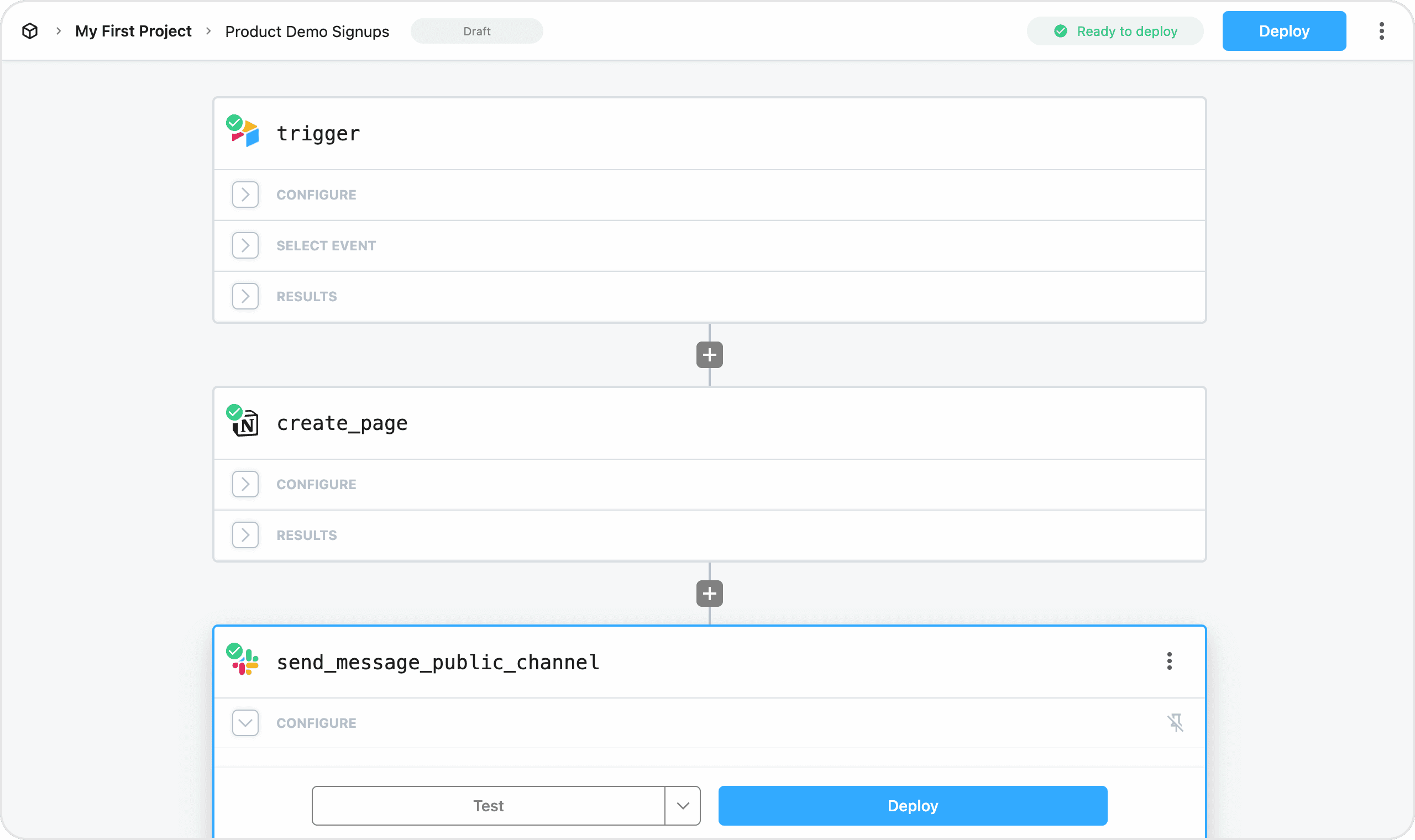 Screenshot of Pipedream interface