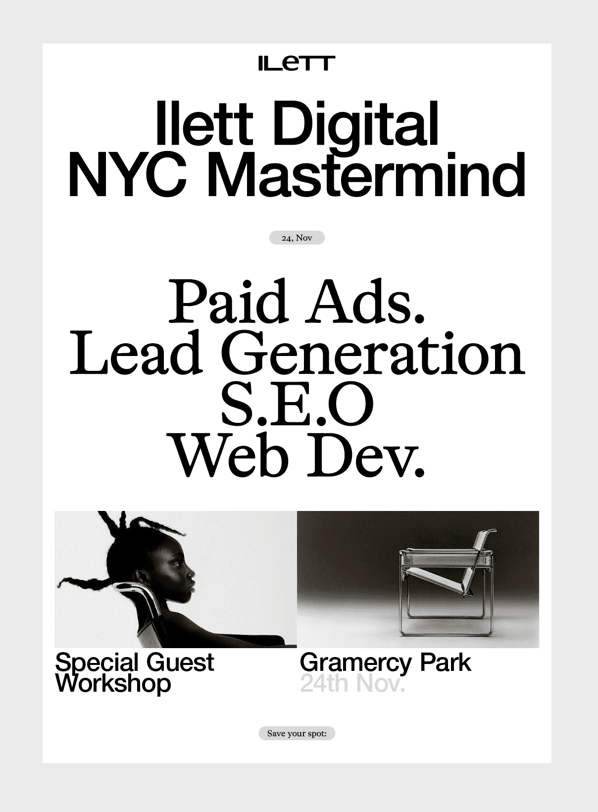 A physical card design for a Coffe Studio.