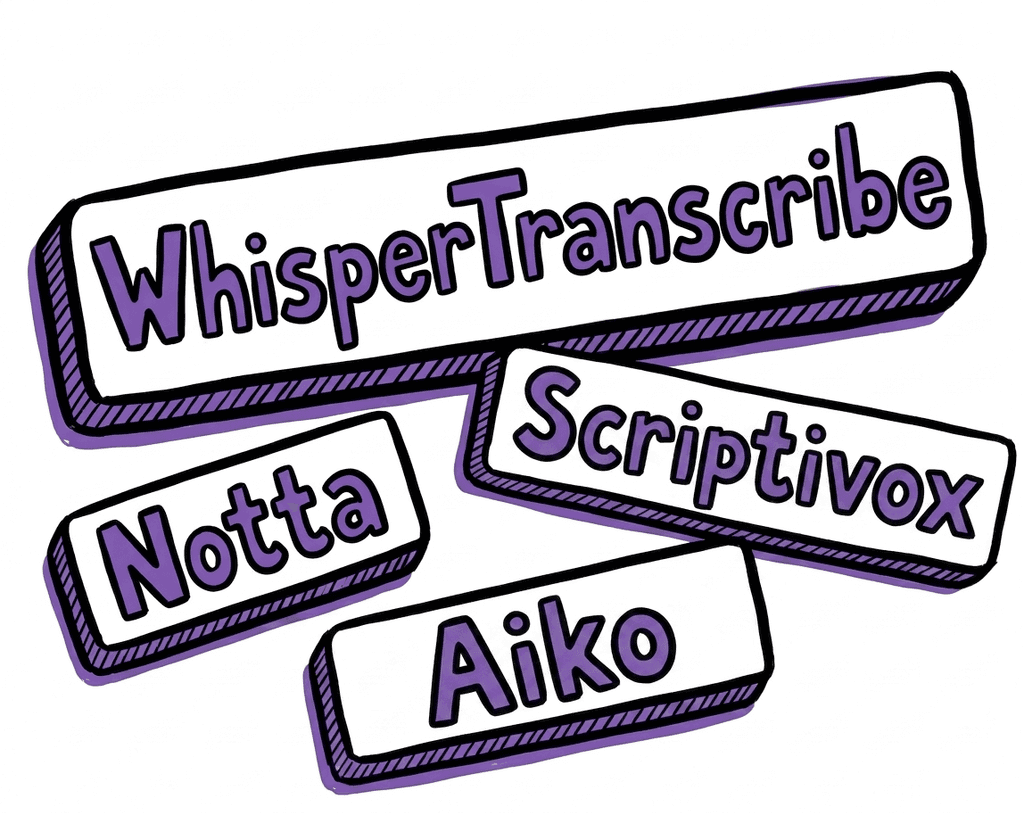WhisperTrasncribe, Notta, Scriptivox, Aiko
