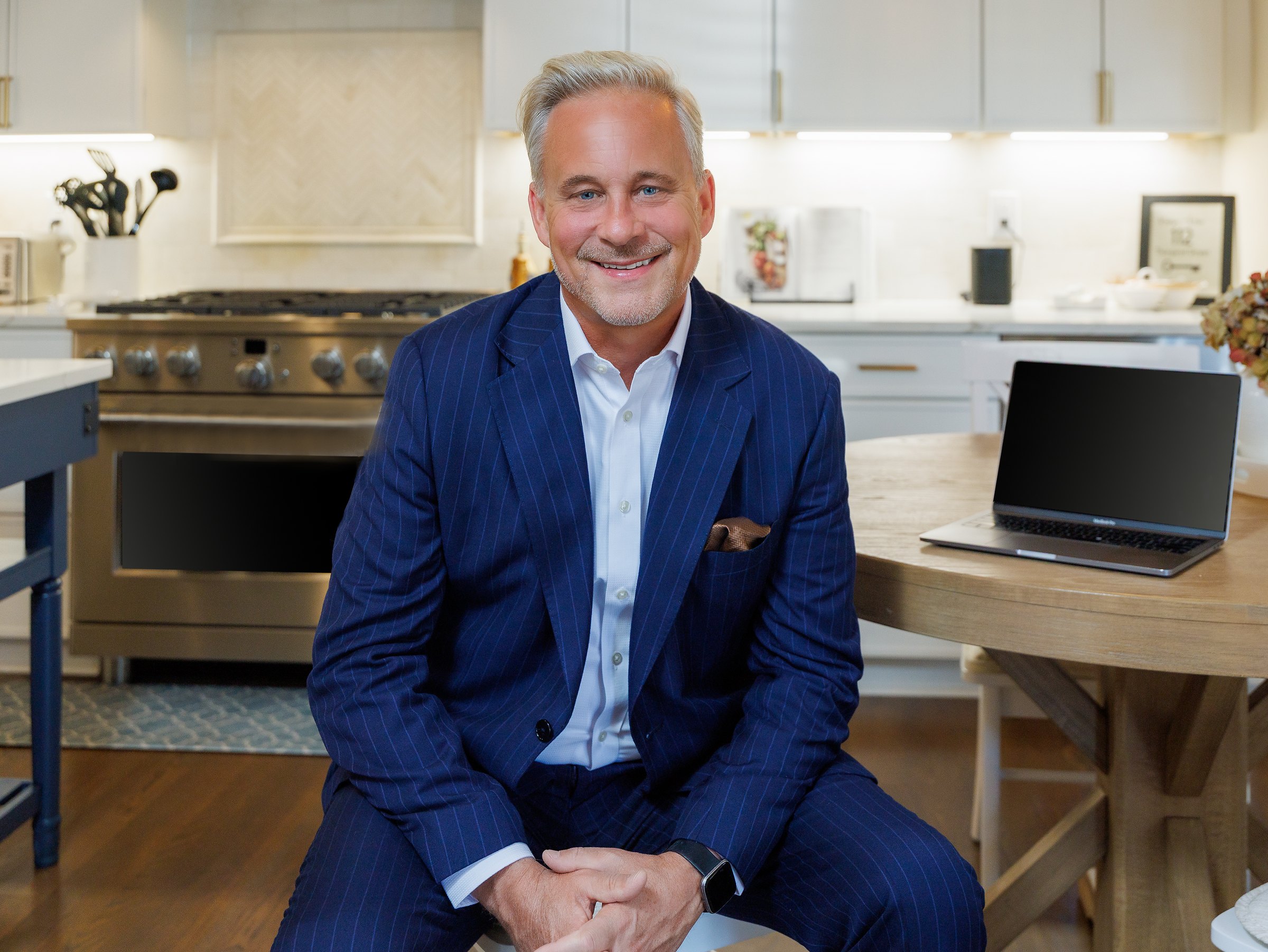 Kevin Grolig in his kitchen