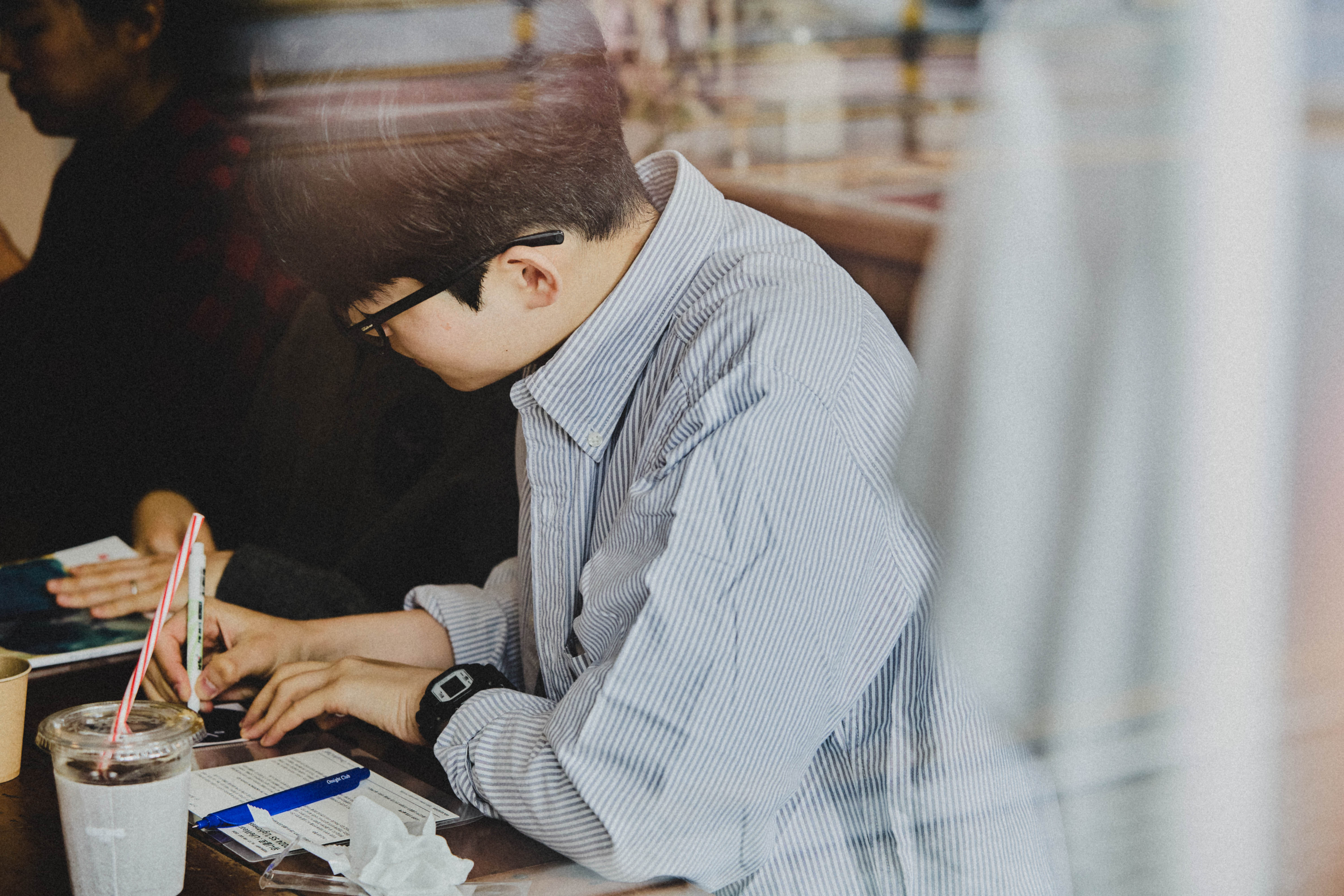 "Focused Engagement: Participant Immersed in the Task"