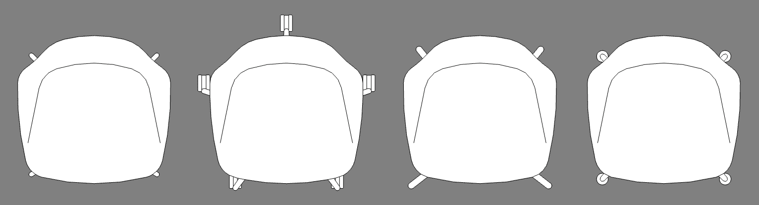 2D plan view highlights the different bases clearly.