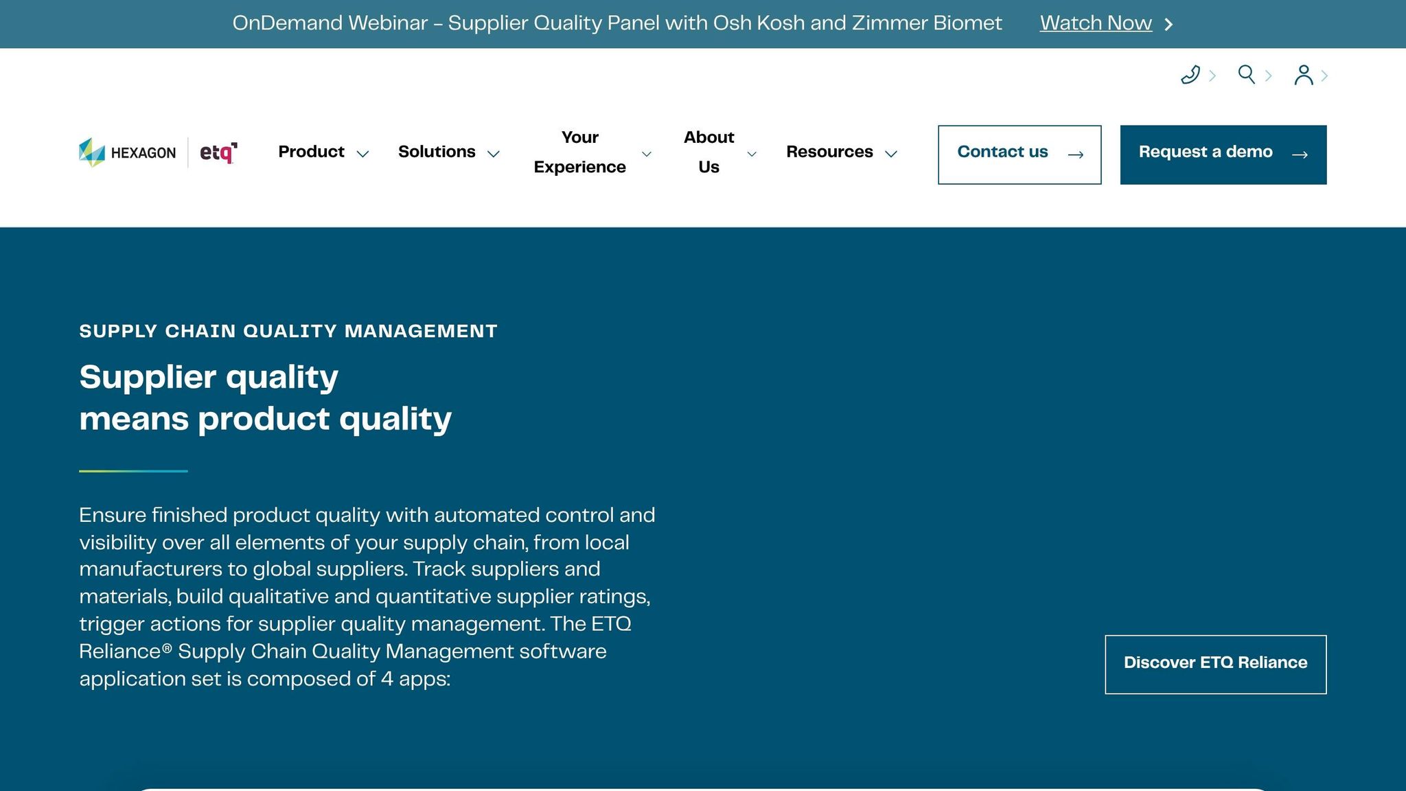 ETQ Reliance Supply Chain Quality