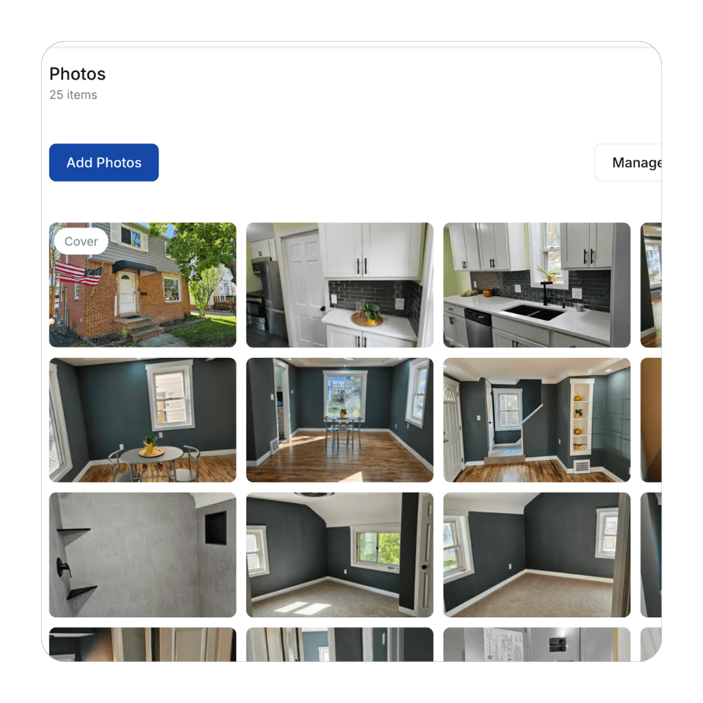 Seller uploading property photos directly through BrokerRamp flat fee listing portal.