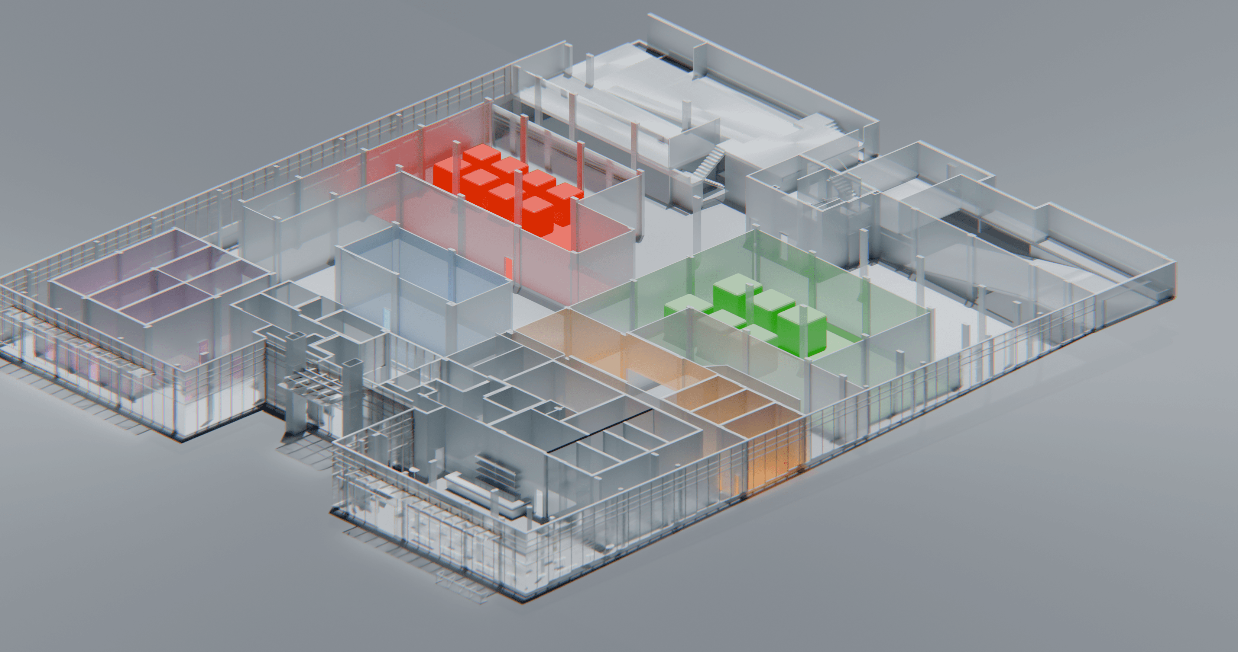 3D Illustraton of renewable microgrid center