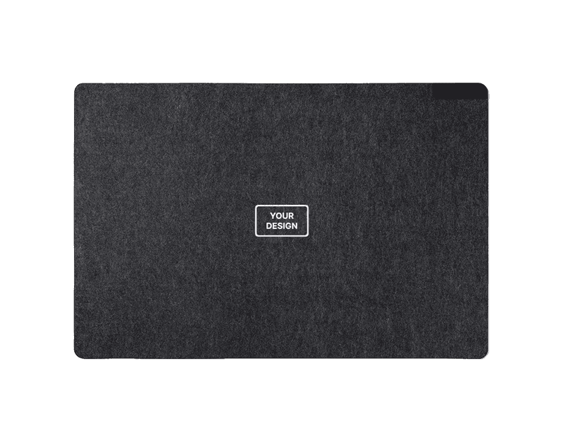Sustainable felt desk pad with company logo for office gifting