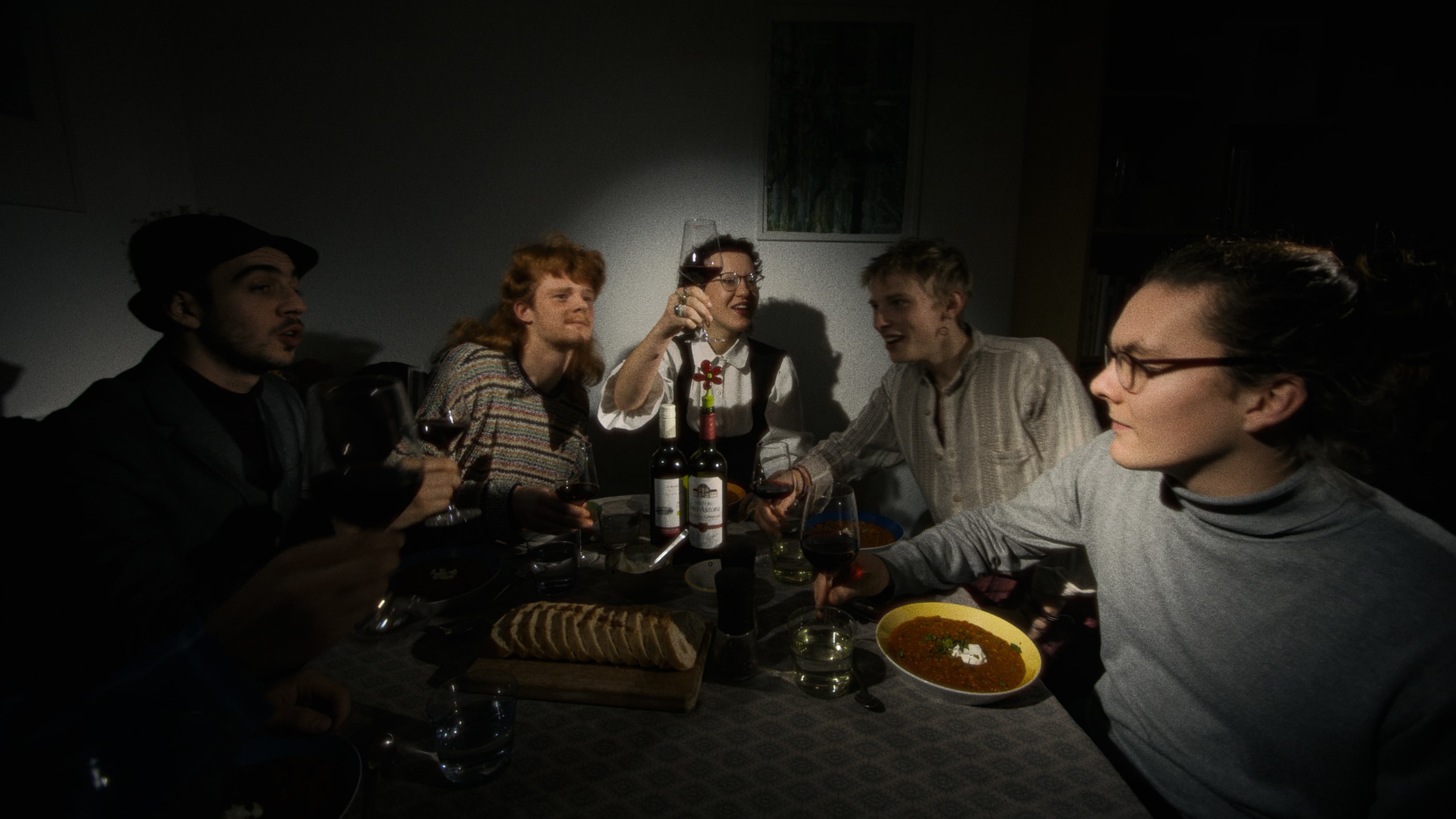all on the table in a spotlight