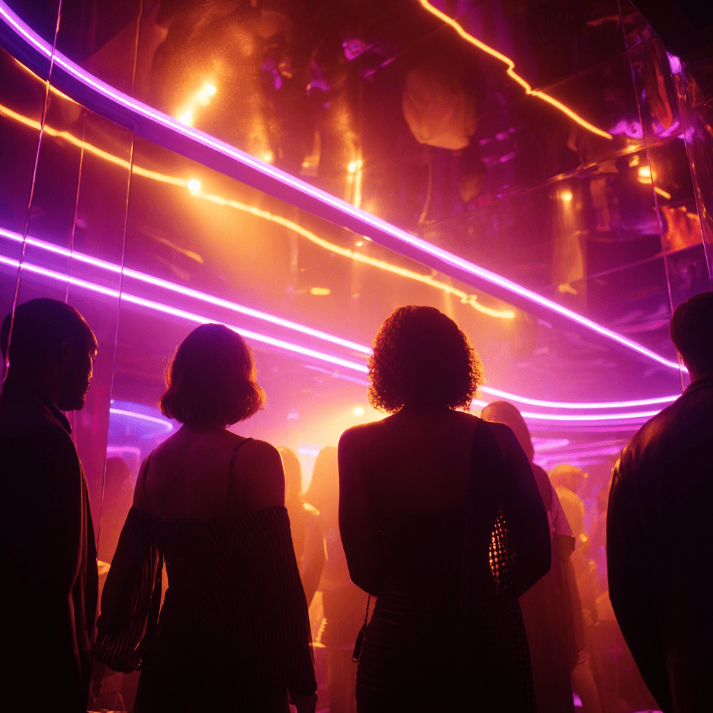 Two people in a workshop, one standing and smiling while the other leans over a car, working on it.