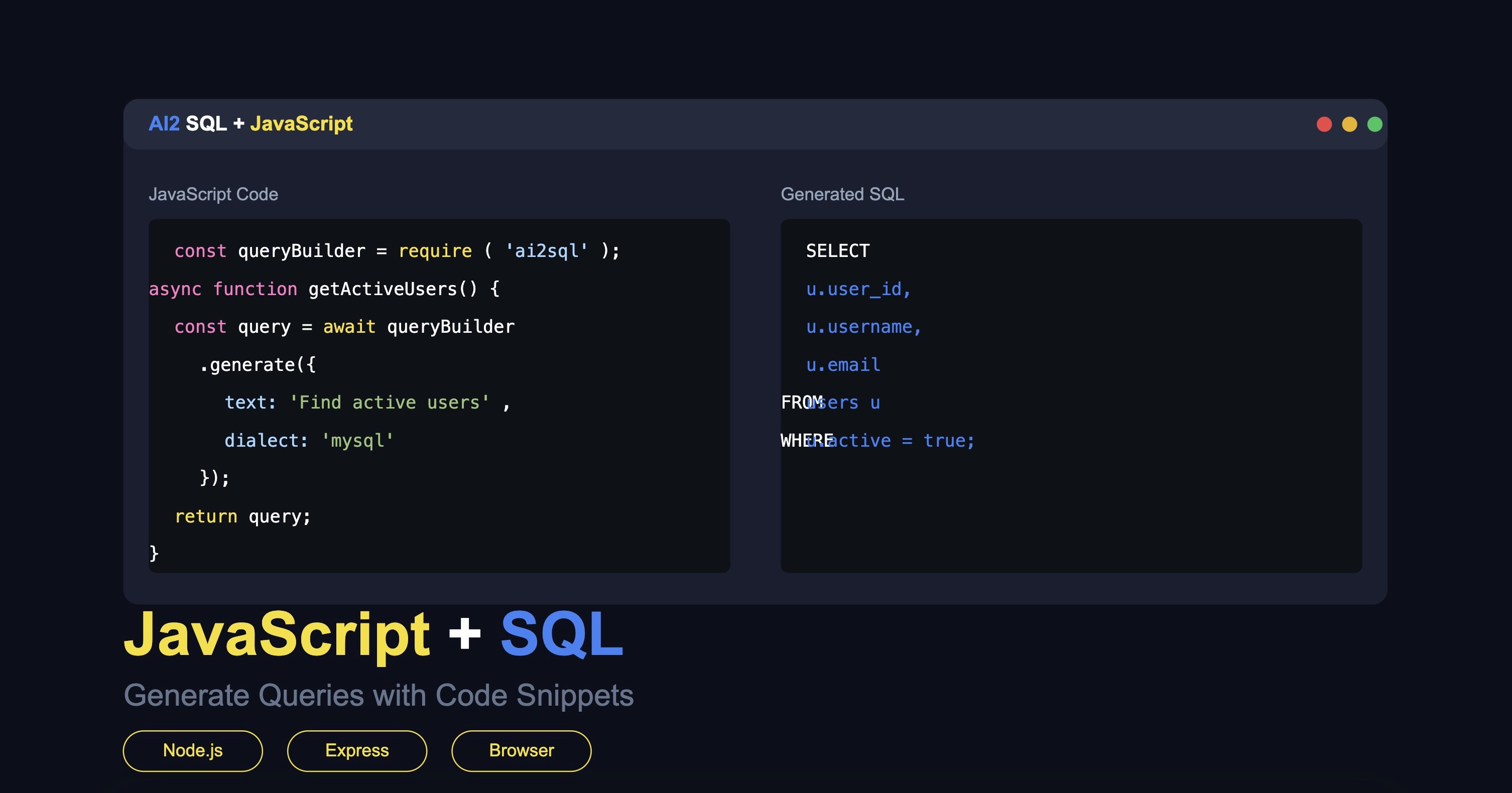 js sql generator