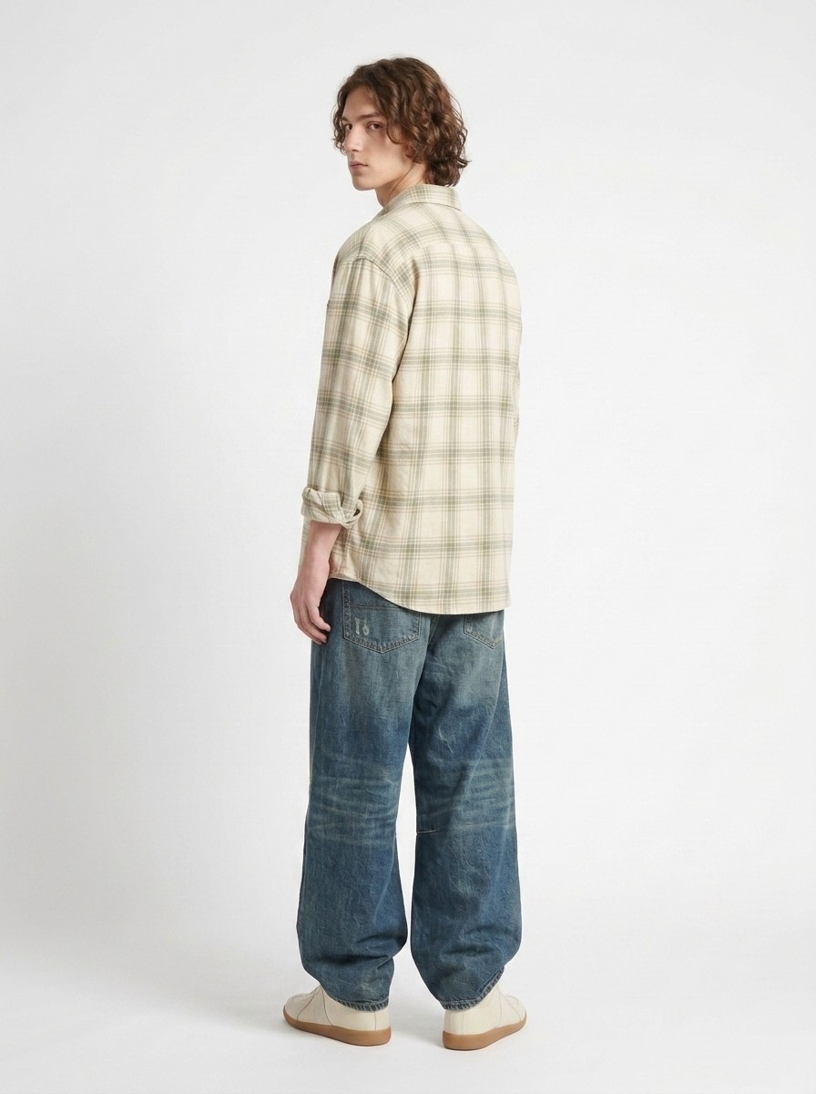 Minimal fashion editorial model in neutral styling