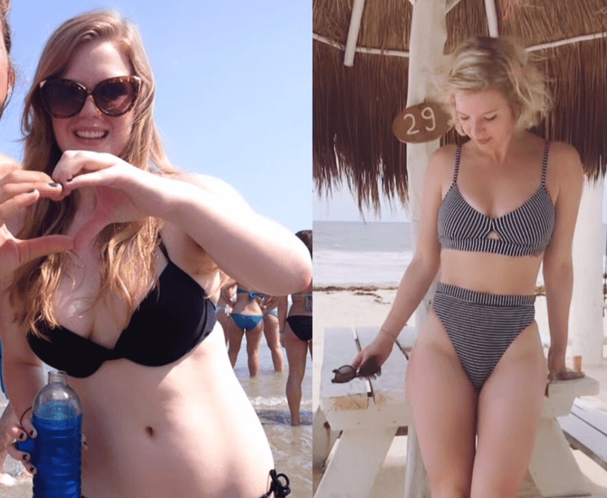 Previous client, Callie with a side by side of before and after. Showing results.