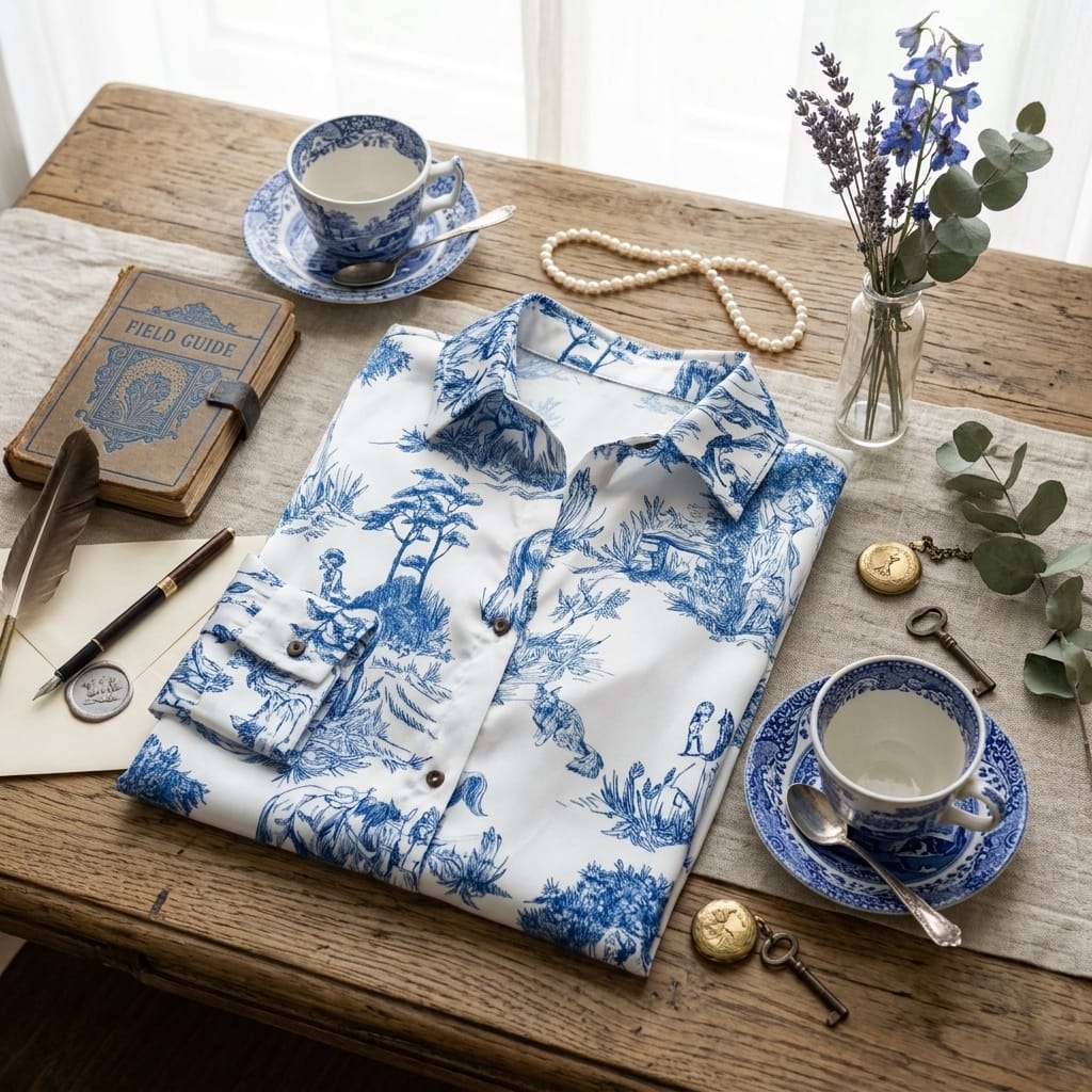 Delicate textile pattern with botanical detail