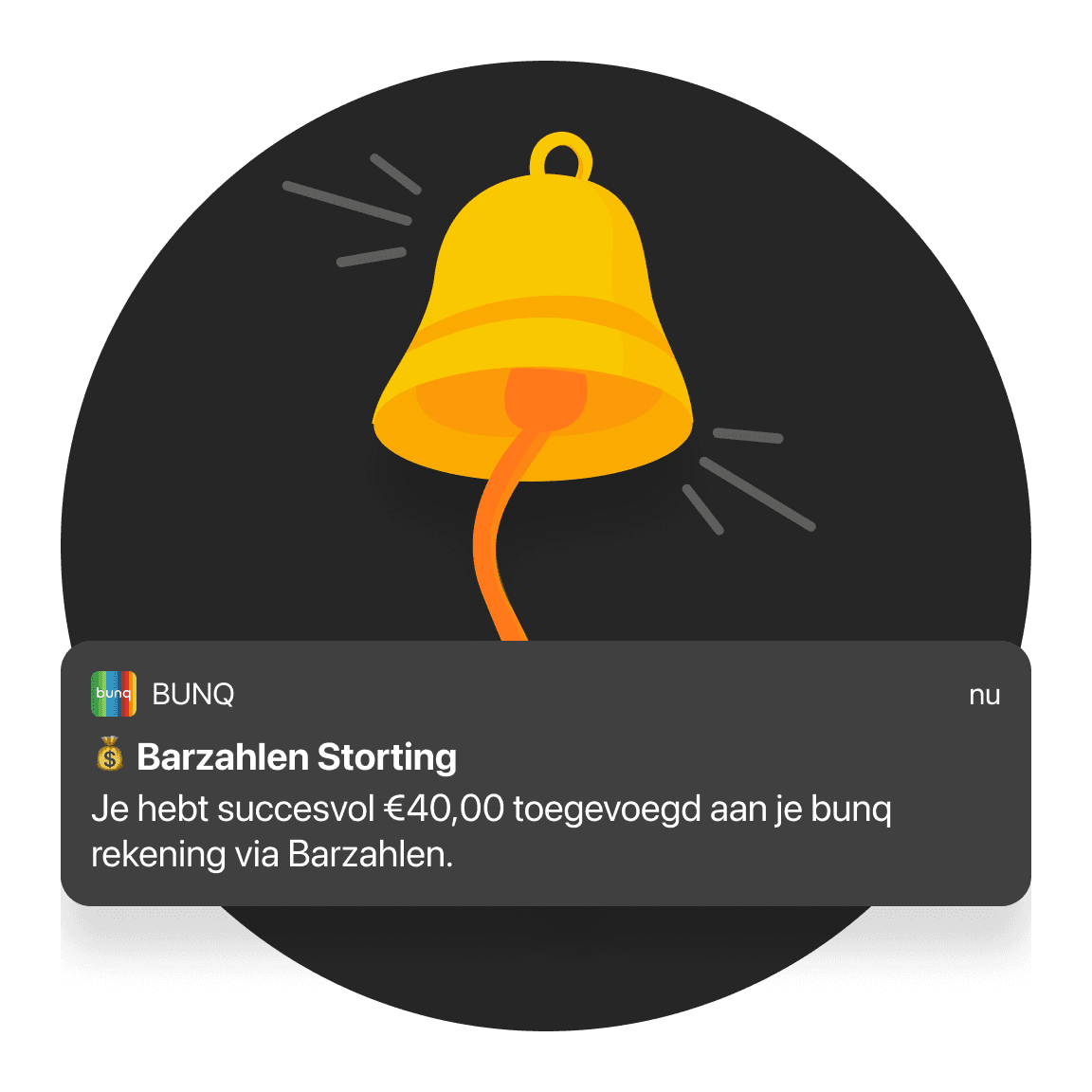 A notification alert with a yellow bell icon, indicating a request through a messaging platform.