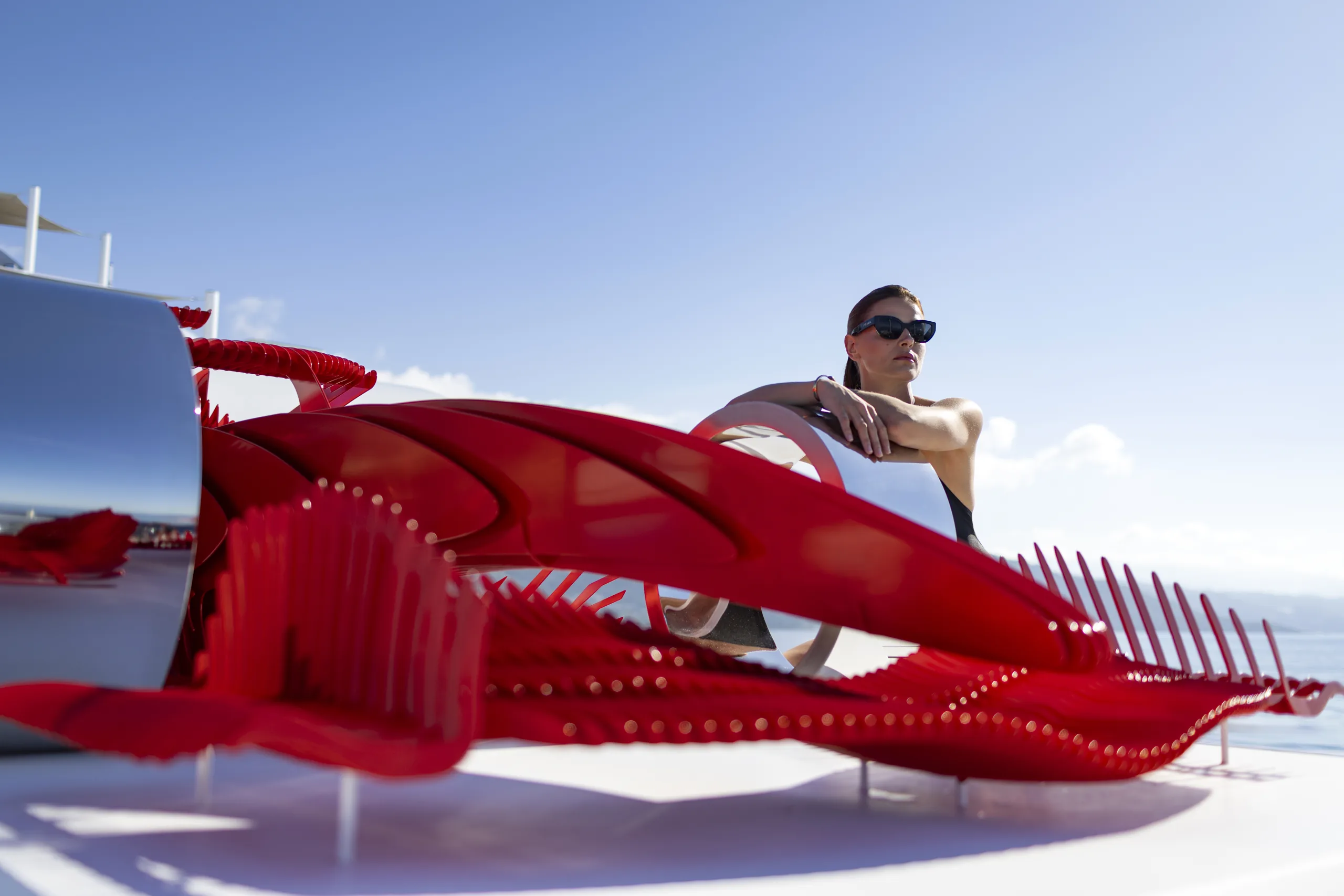Mrs. — red sculpture