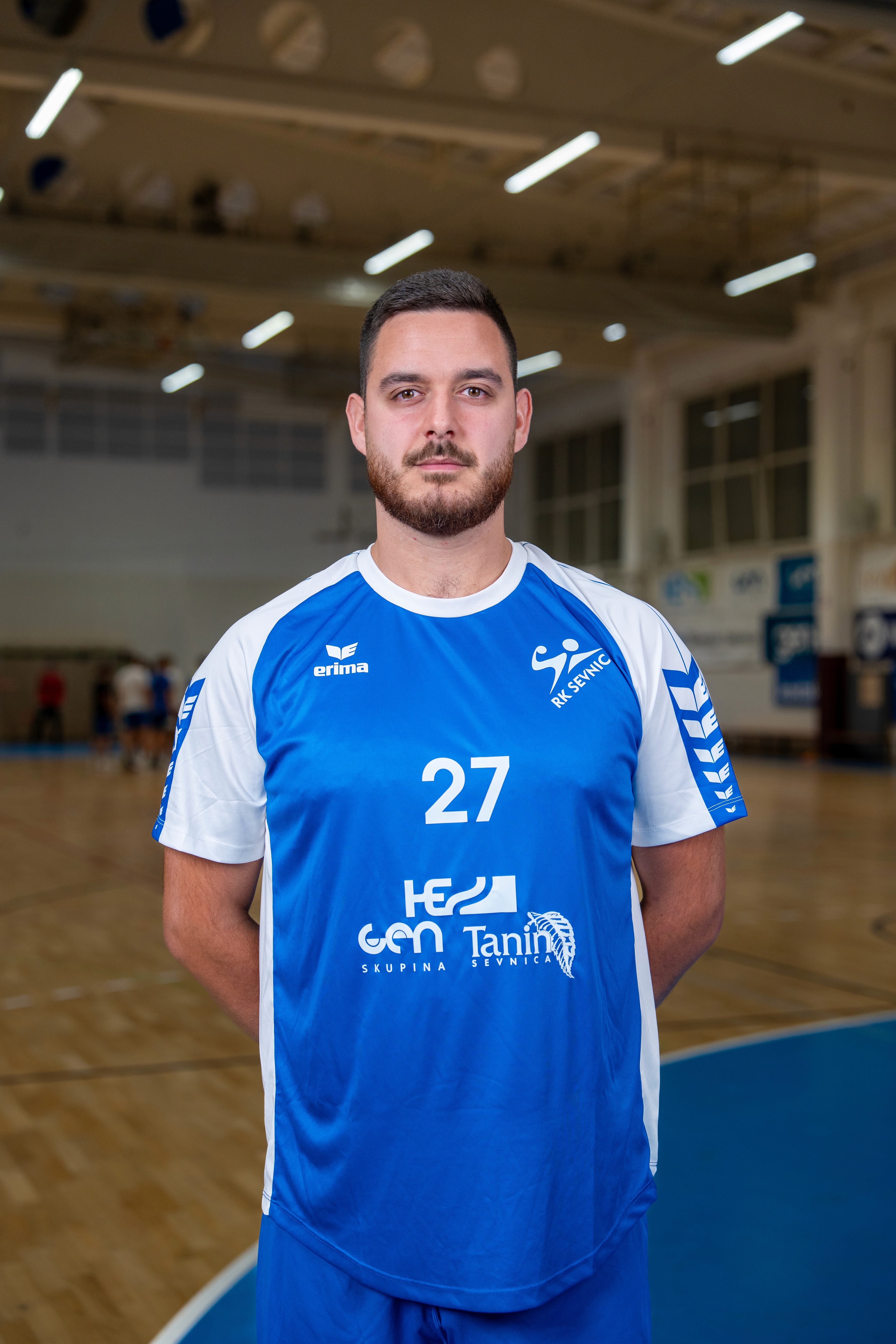 Handball player posing for the camera shot