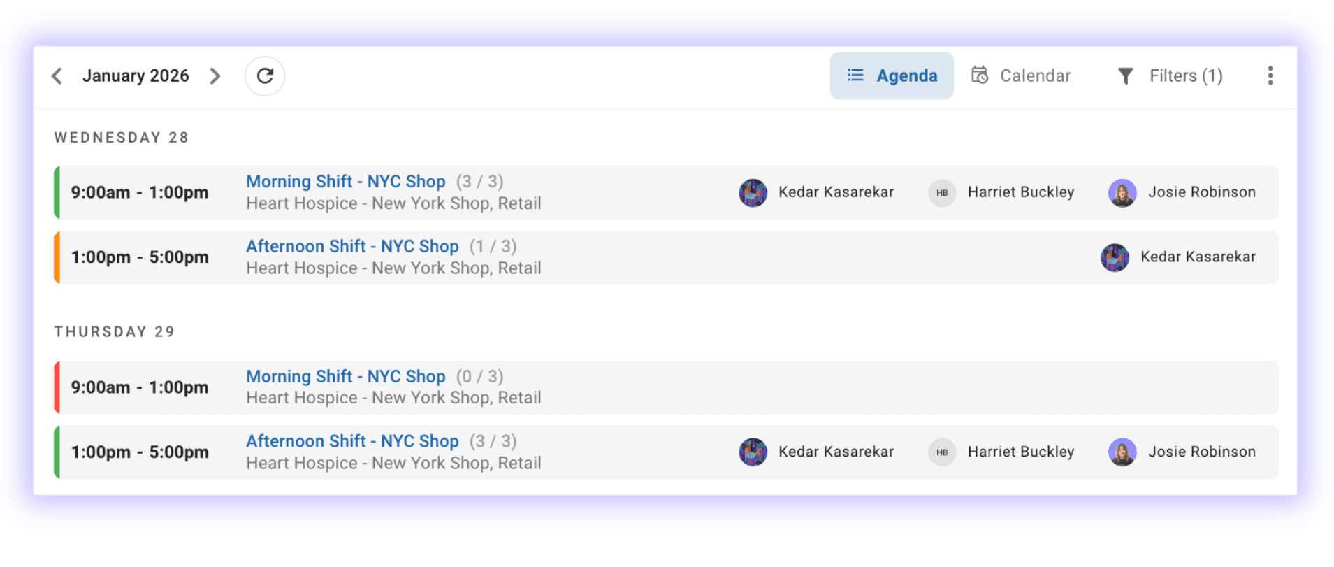 Volunteero Shift Management