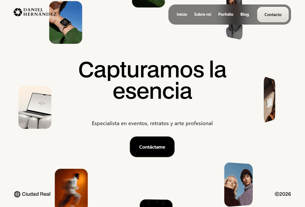 Captura de pantalla de la página web Daniel Hernández