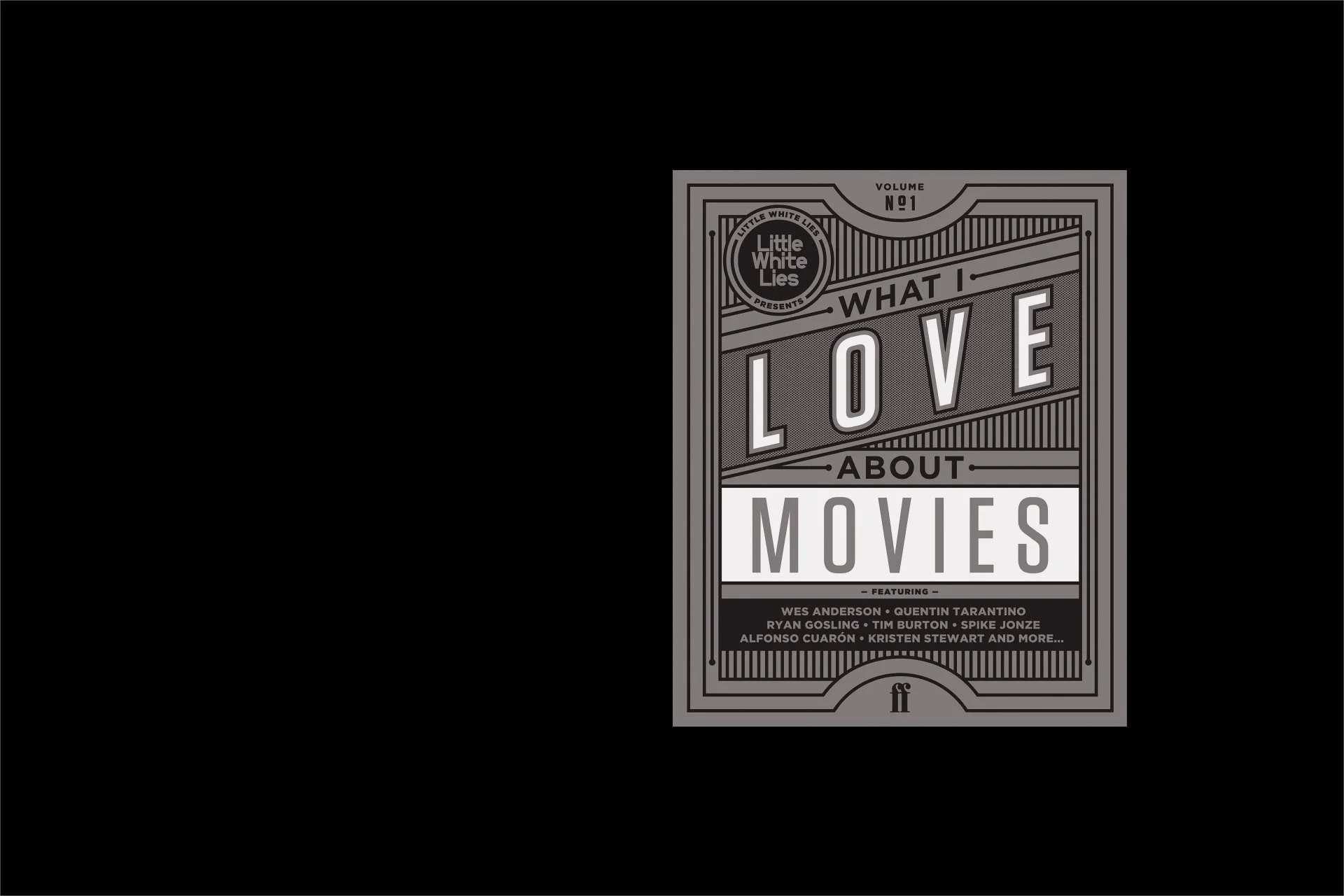 Cover design for Little White Lies' What We Love About Movies book.