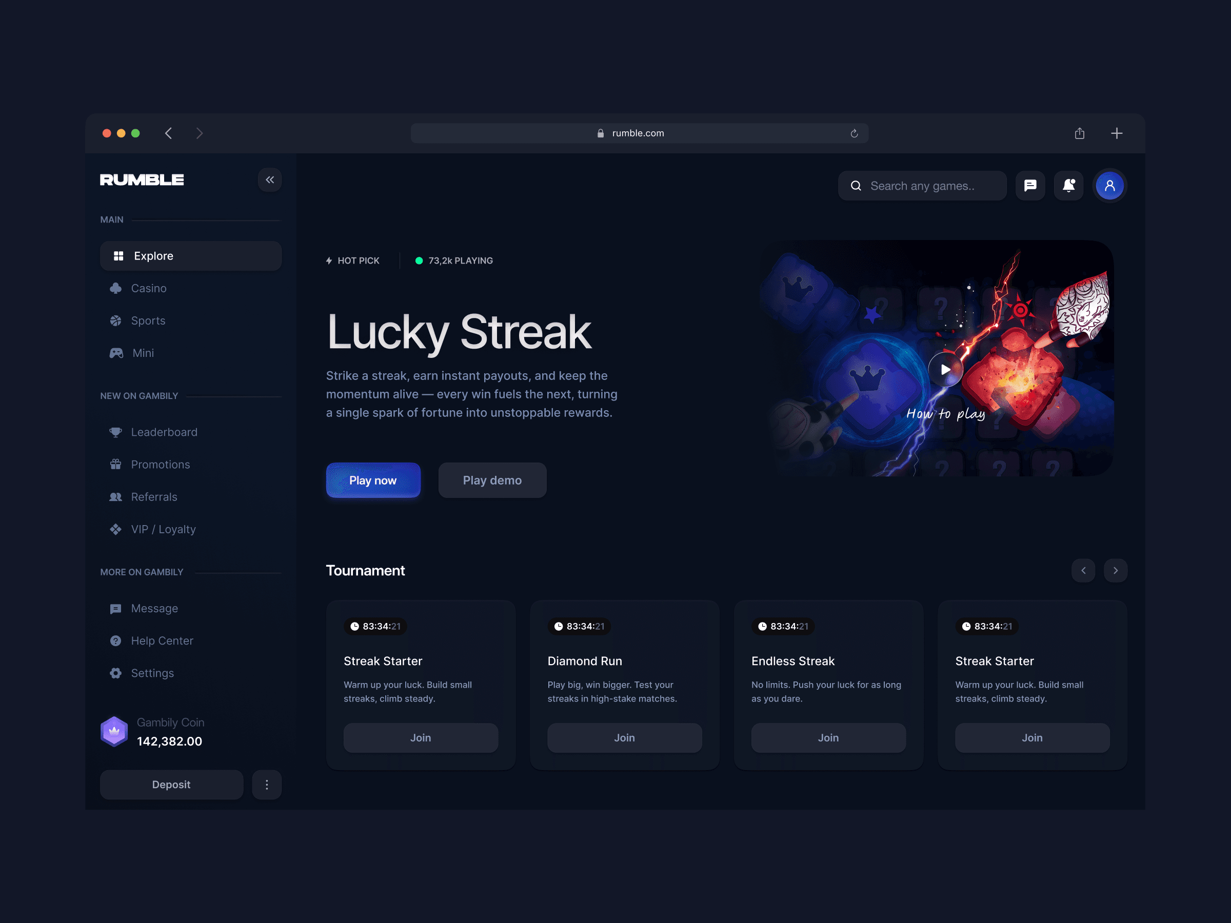 Crypto casino game details
