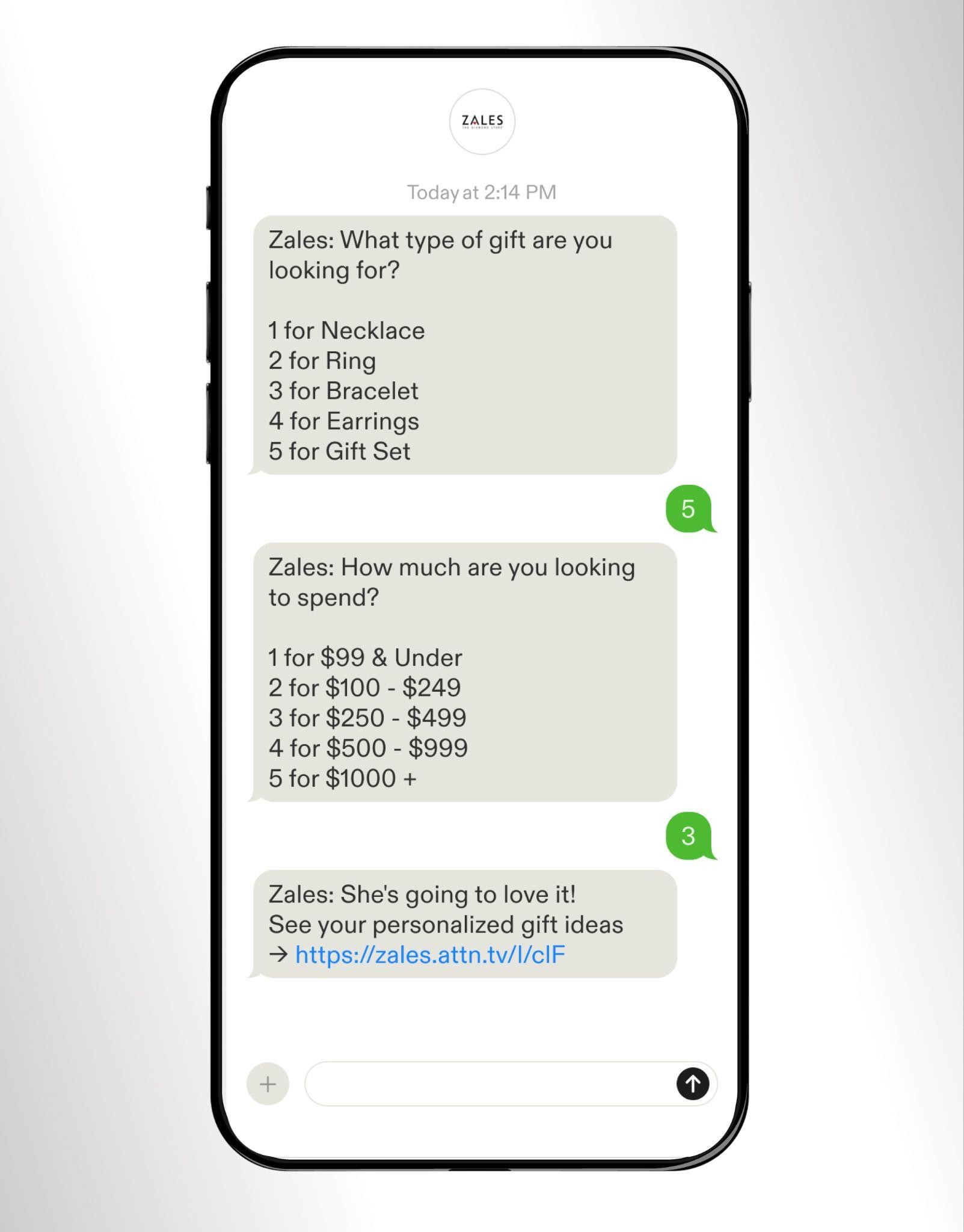 Una campaña de SMS que desencadena una conversación individual entre un comprador y una marca