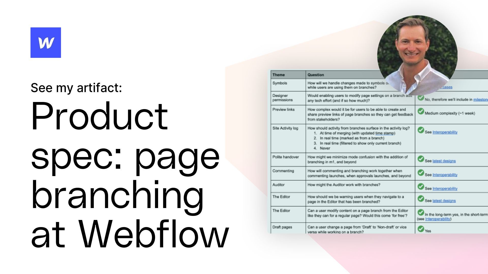 Product Spec: Page Branching at Webflow Artifact