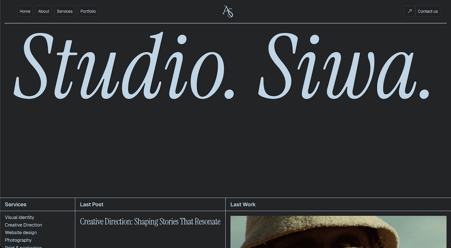 Siwa Framer portfolio template hero section with elegant layout and minimal typography