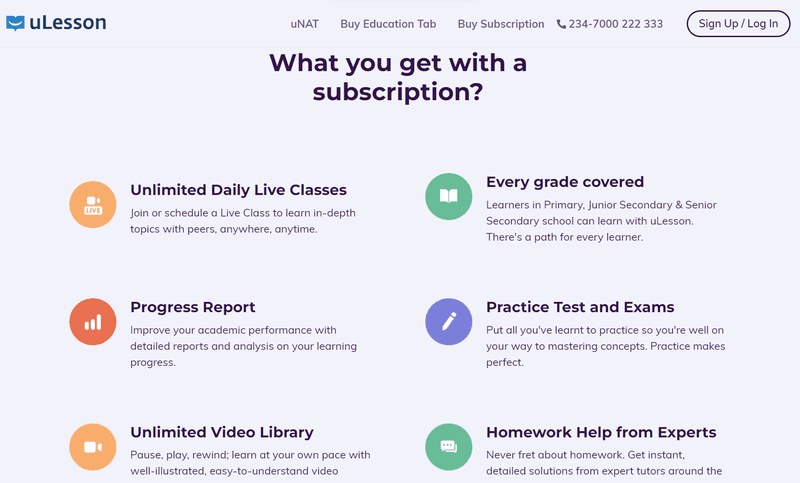 uLesson high school lessons subscription