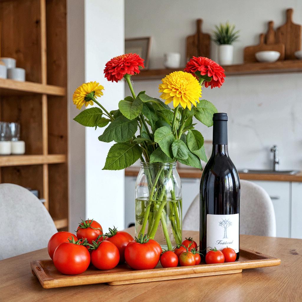 Clean kitchen with wooden flooring