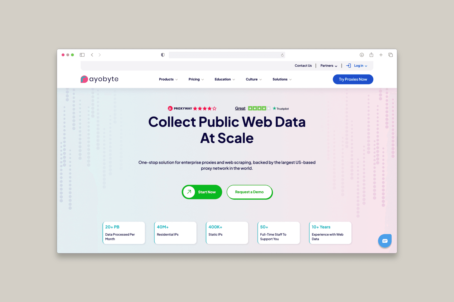 Rayobyte homepage mockup