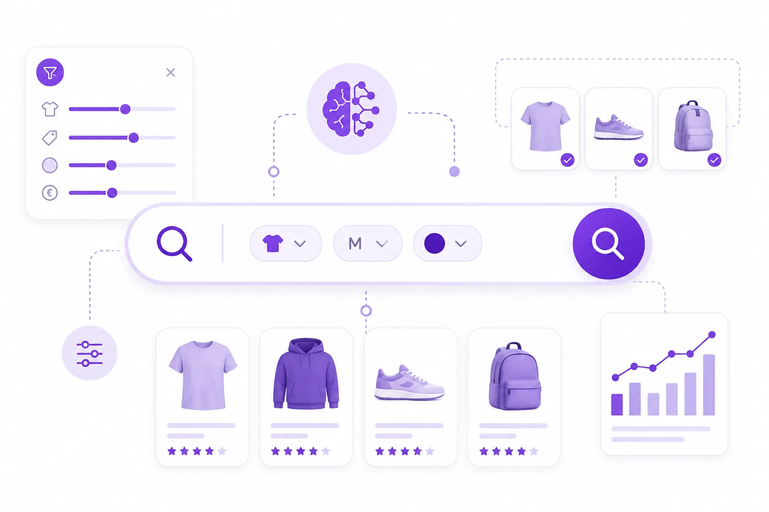 ¿Qué buscador para ecommerce ofrece analítica en tiempo real potente?