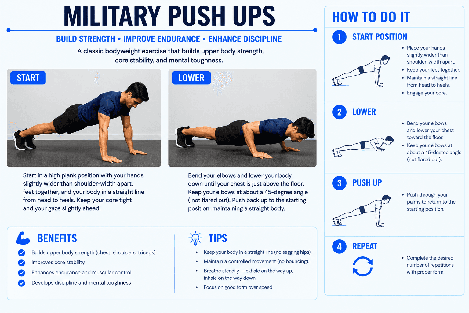 Military Push Ups Exercise