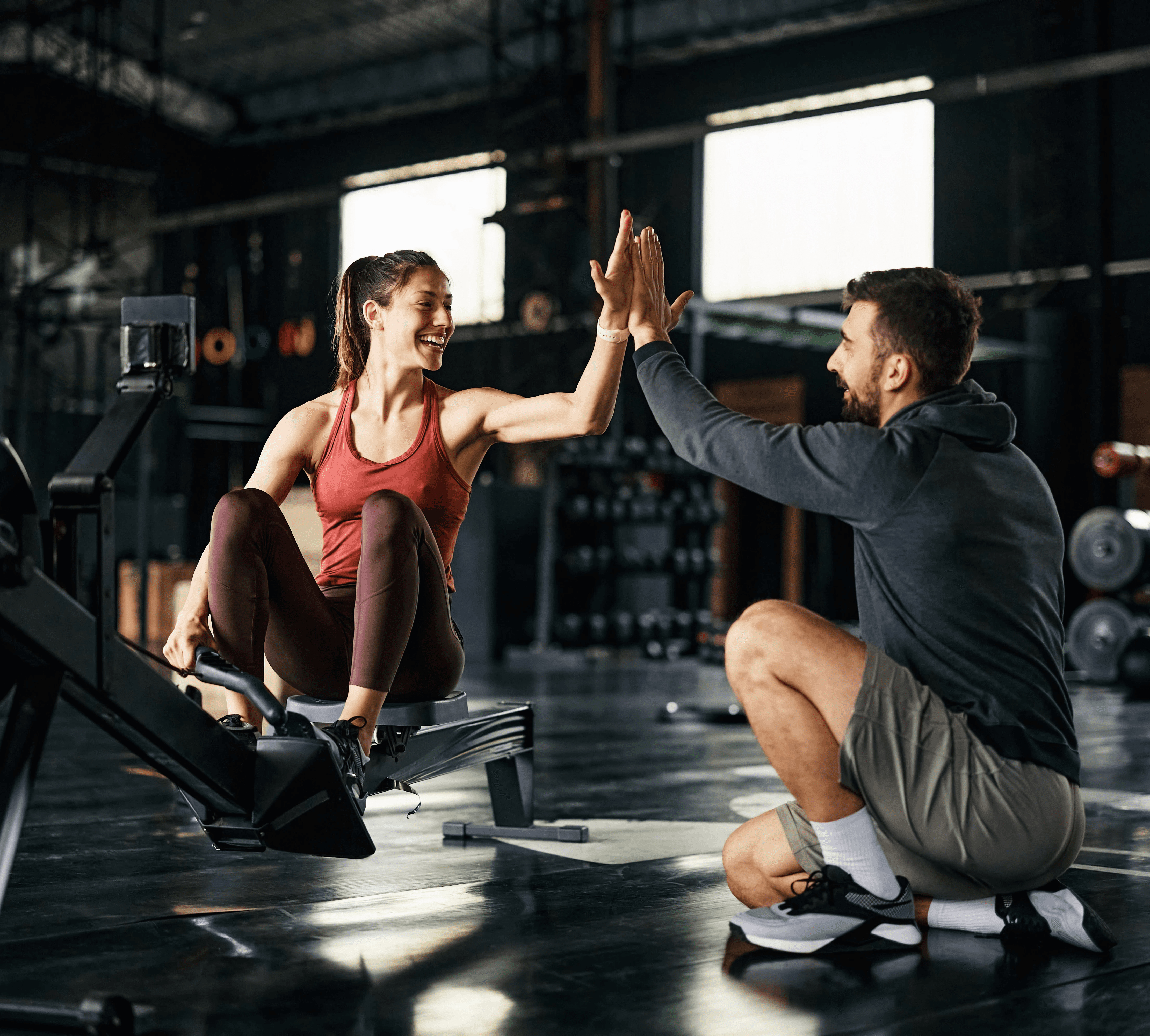 Coach explaining stuff to an athlete