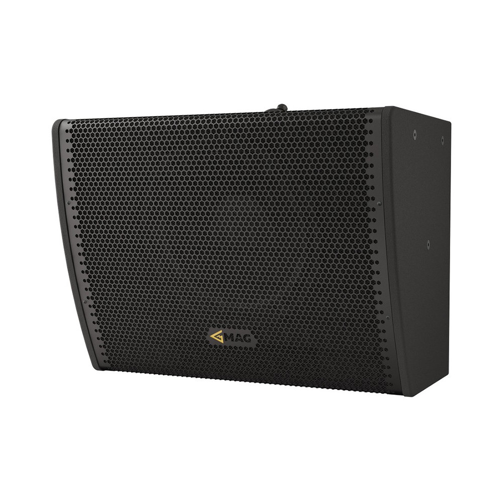 Black stage monitor speaker with hexagonal grille