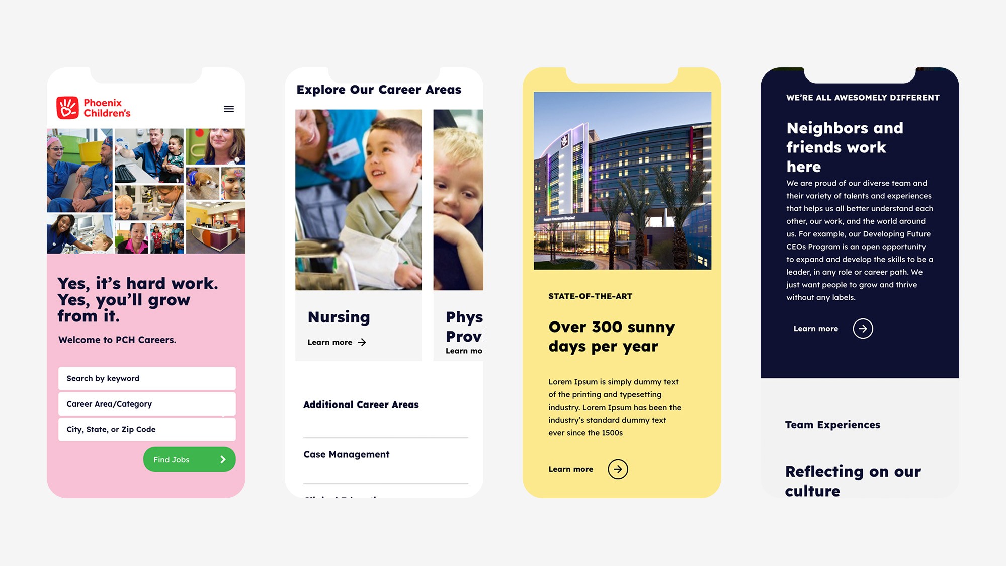 Collage of PCH healthcare creative collateral