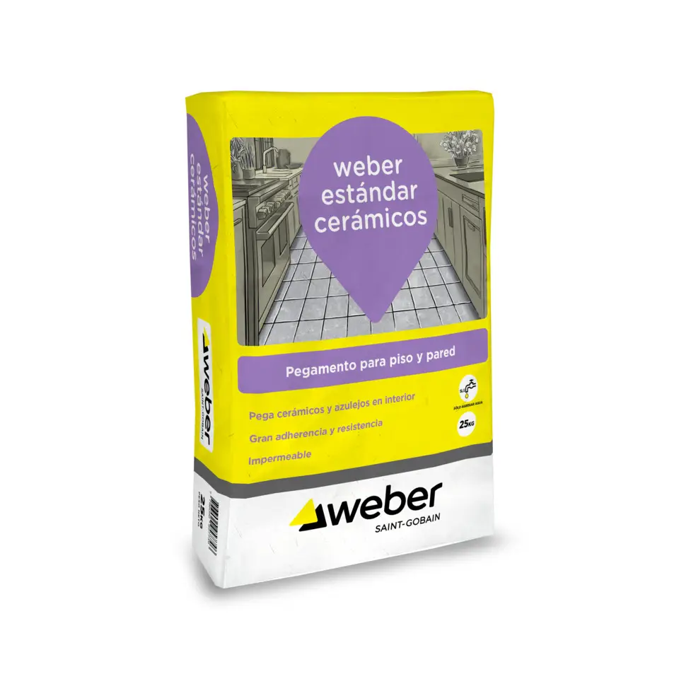 Weber Estándar Cerámicos 25 kg, bolsa, vista frontal