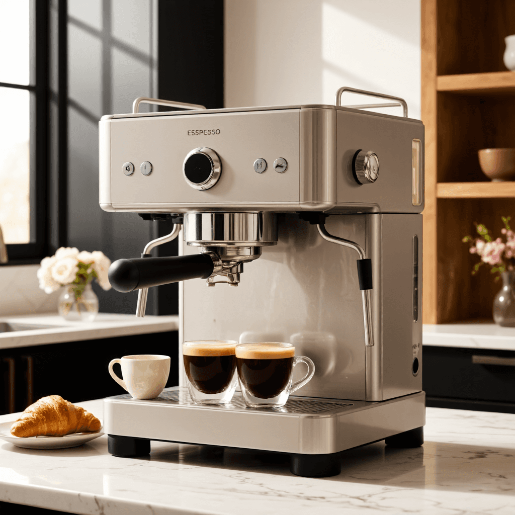 product photography of espresso machine