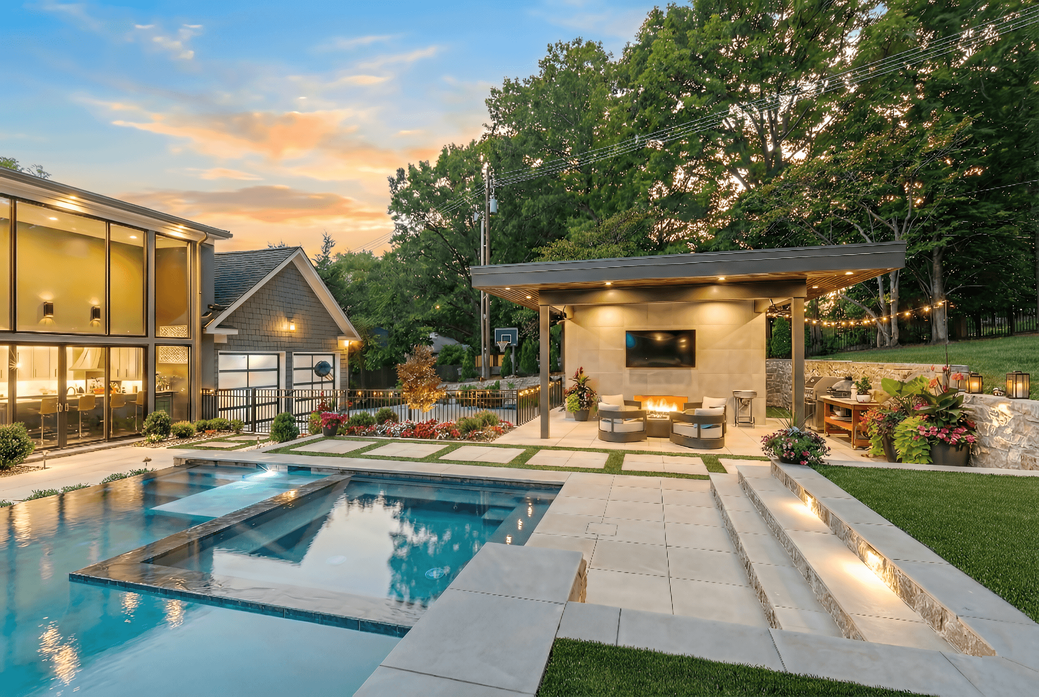 a view of a large building from a distance