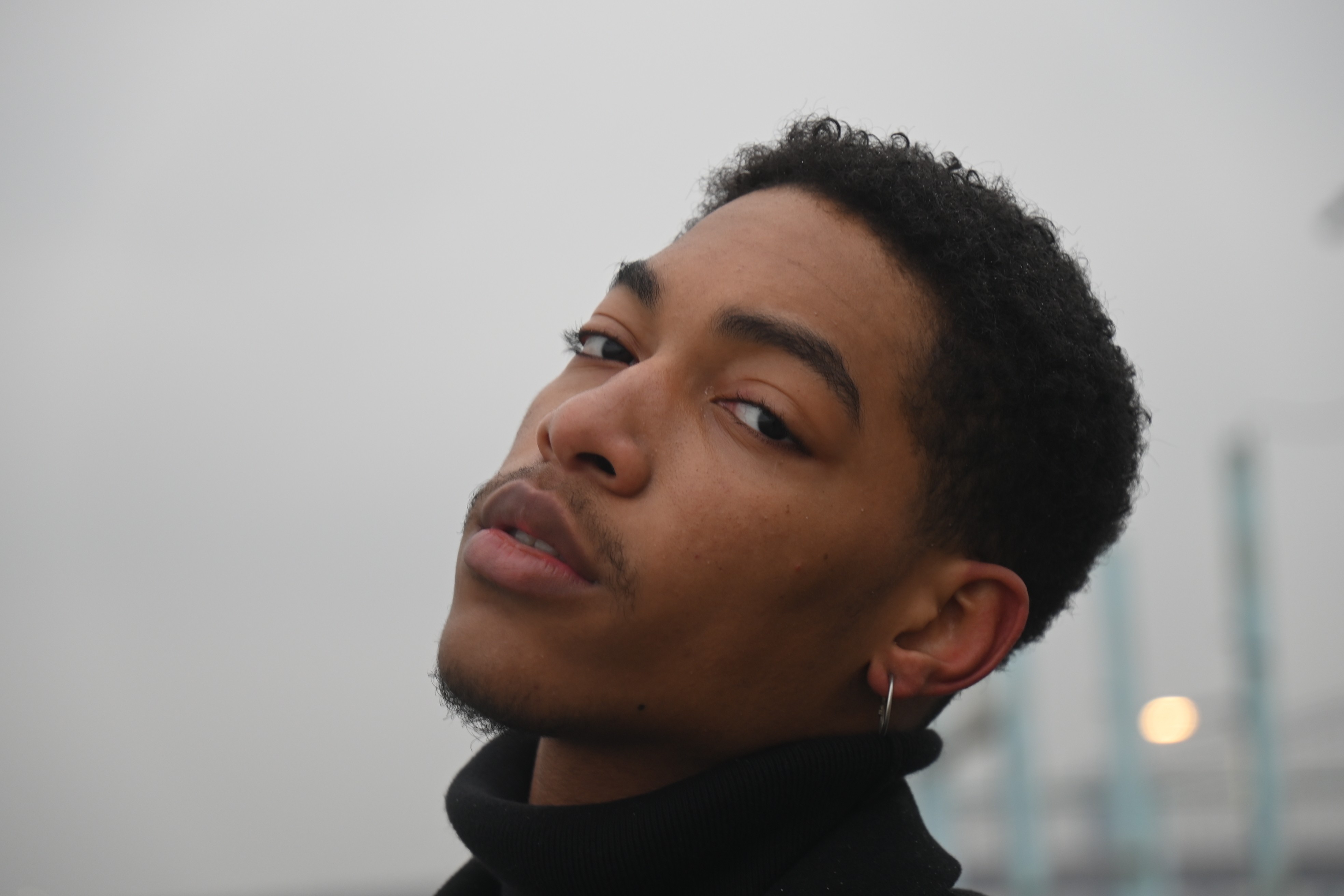 Stylish model in crowd