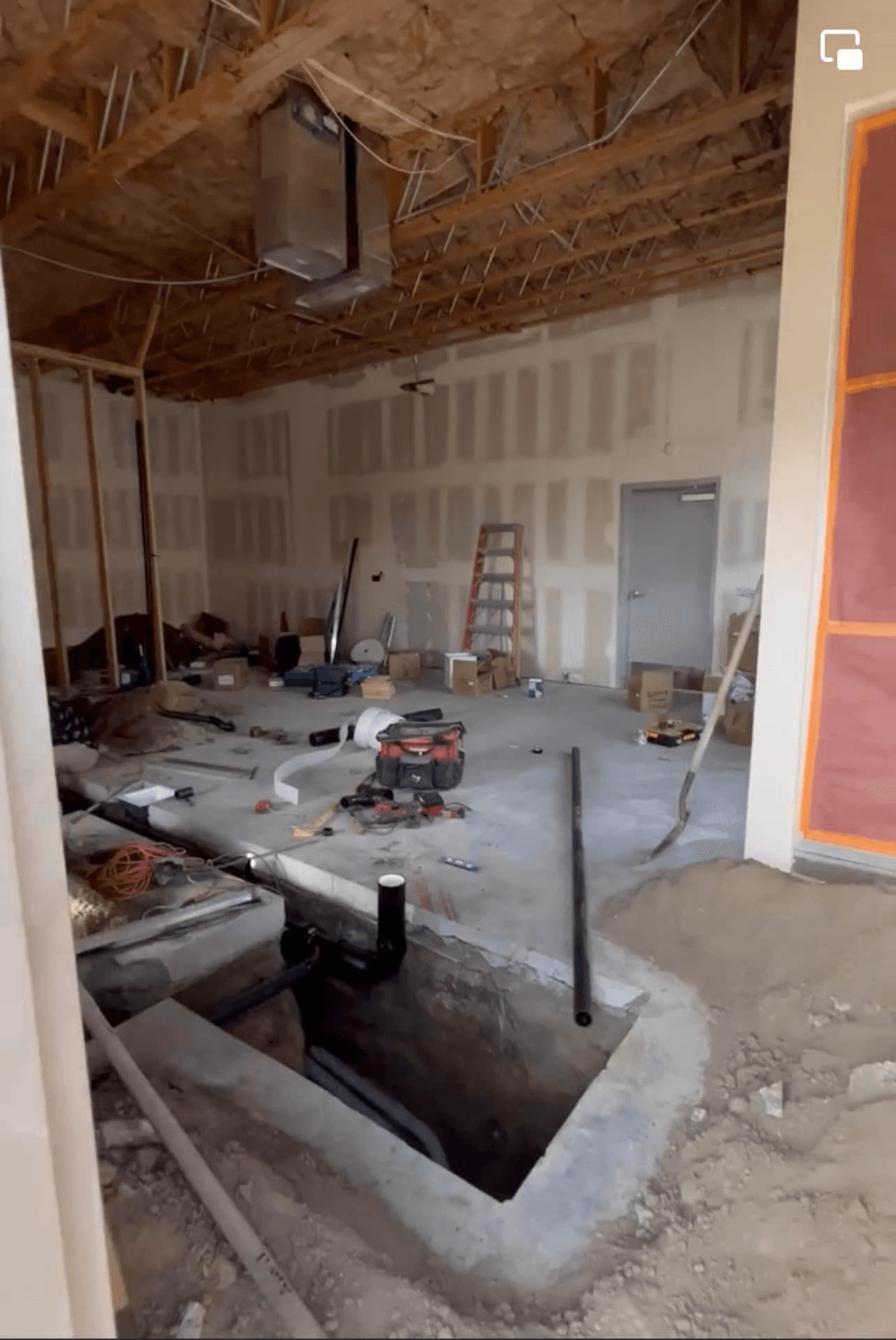 Construction progress photo of Karak Boba build-out by THP Construction