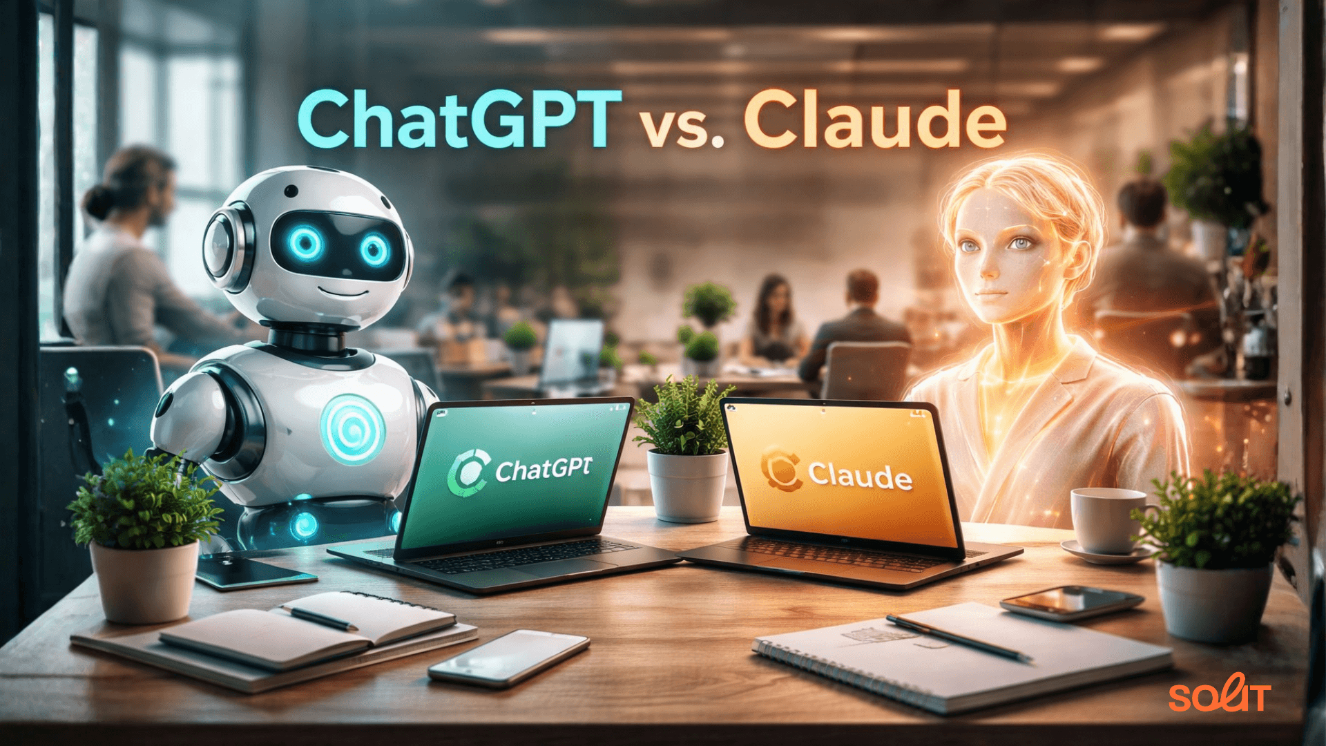 Vergleich von ChatGPT und Claude im Agentur-Alltag für Marketing, SEO, Recherche, Content-Erstellung, Markenstimme, Datenanalyse und KI-gestützte Workflows in einer modernen Online-Marketing-Agentur.