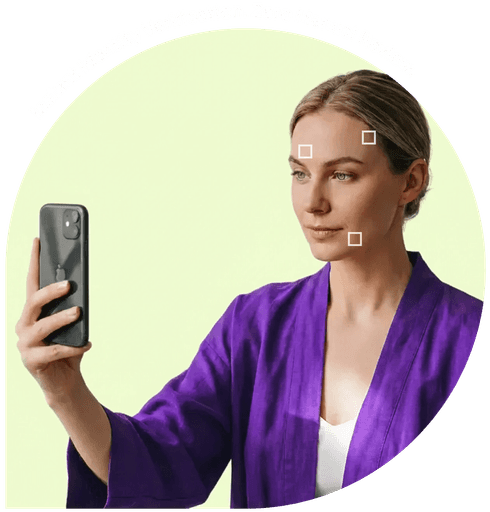 woman verifying her identity using a phone