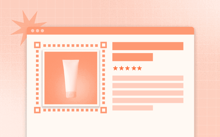 a wireframe for a webpage product listing