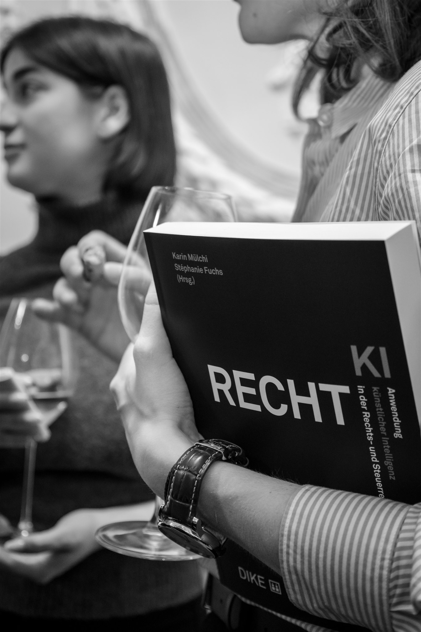 Event photography Zurich close up of Recht KI book at book launch event
