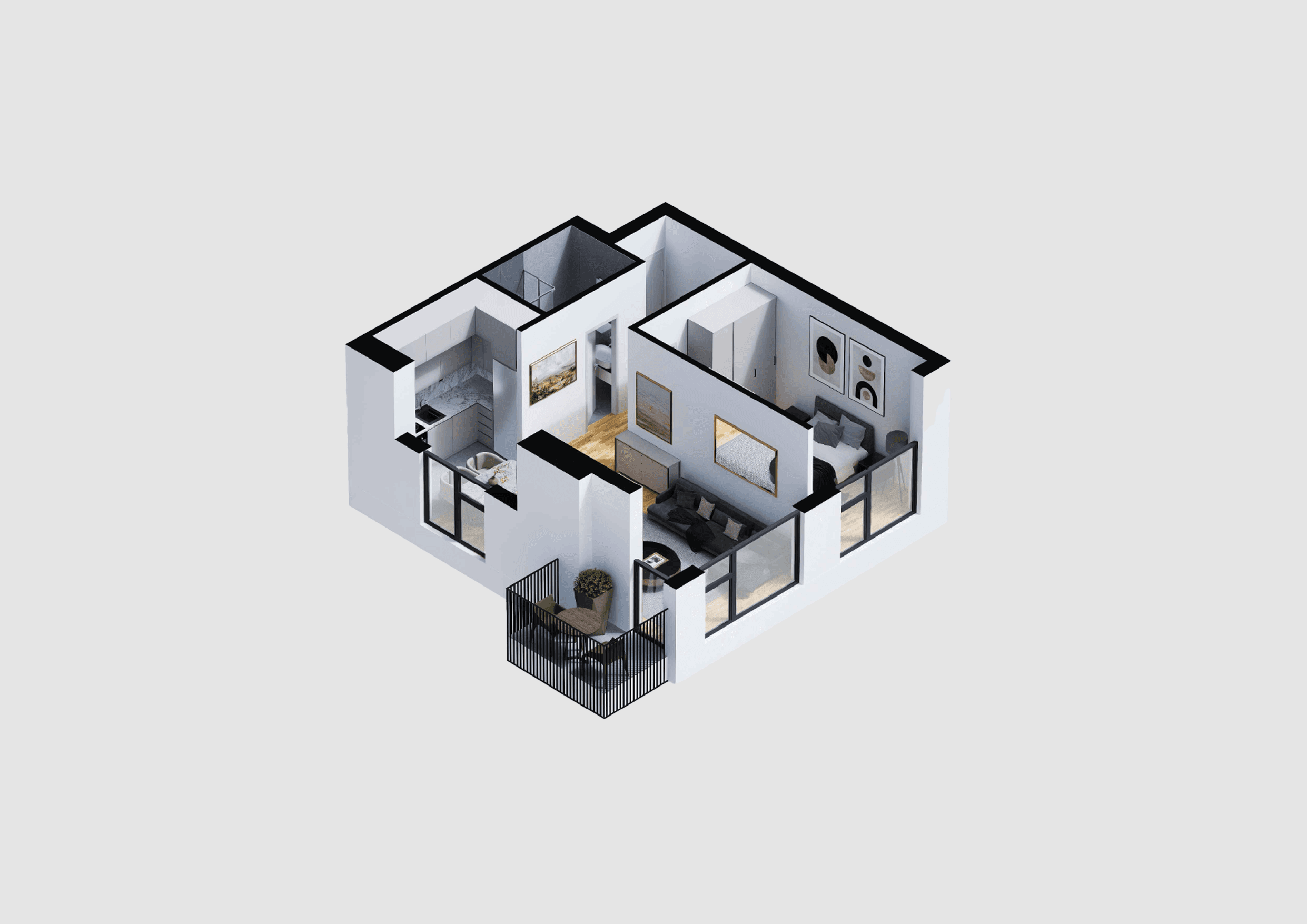 modern house on the shore