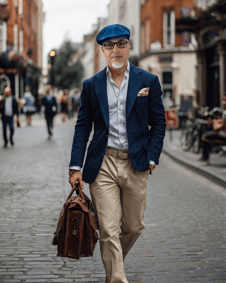 Men walking on street