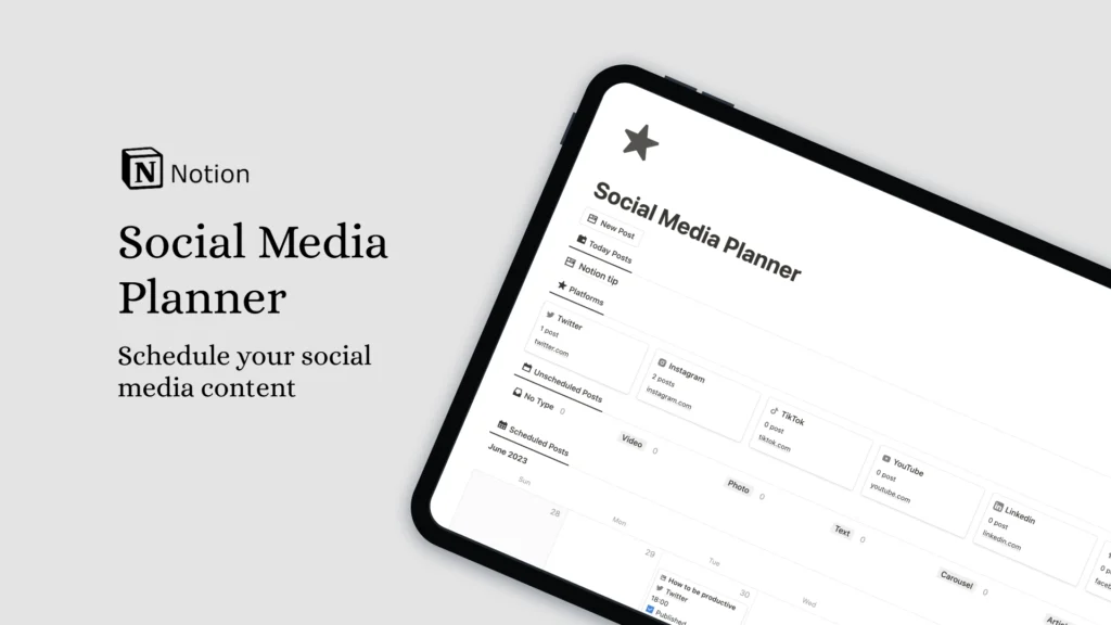 Free Notion Templates for Social Media