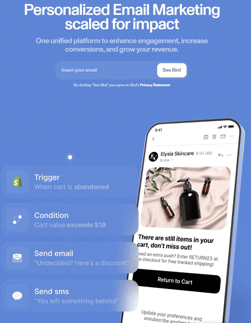 Bird.com Personalized Email marketing