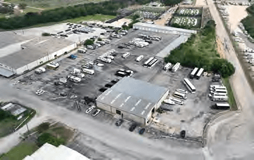 Aerial view of the industrial outdoor storage site at 8124 Bracken Creek Dr, San Antonio, TX