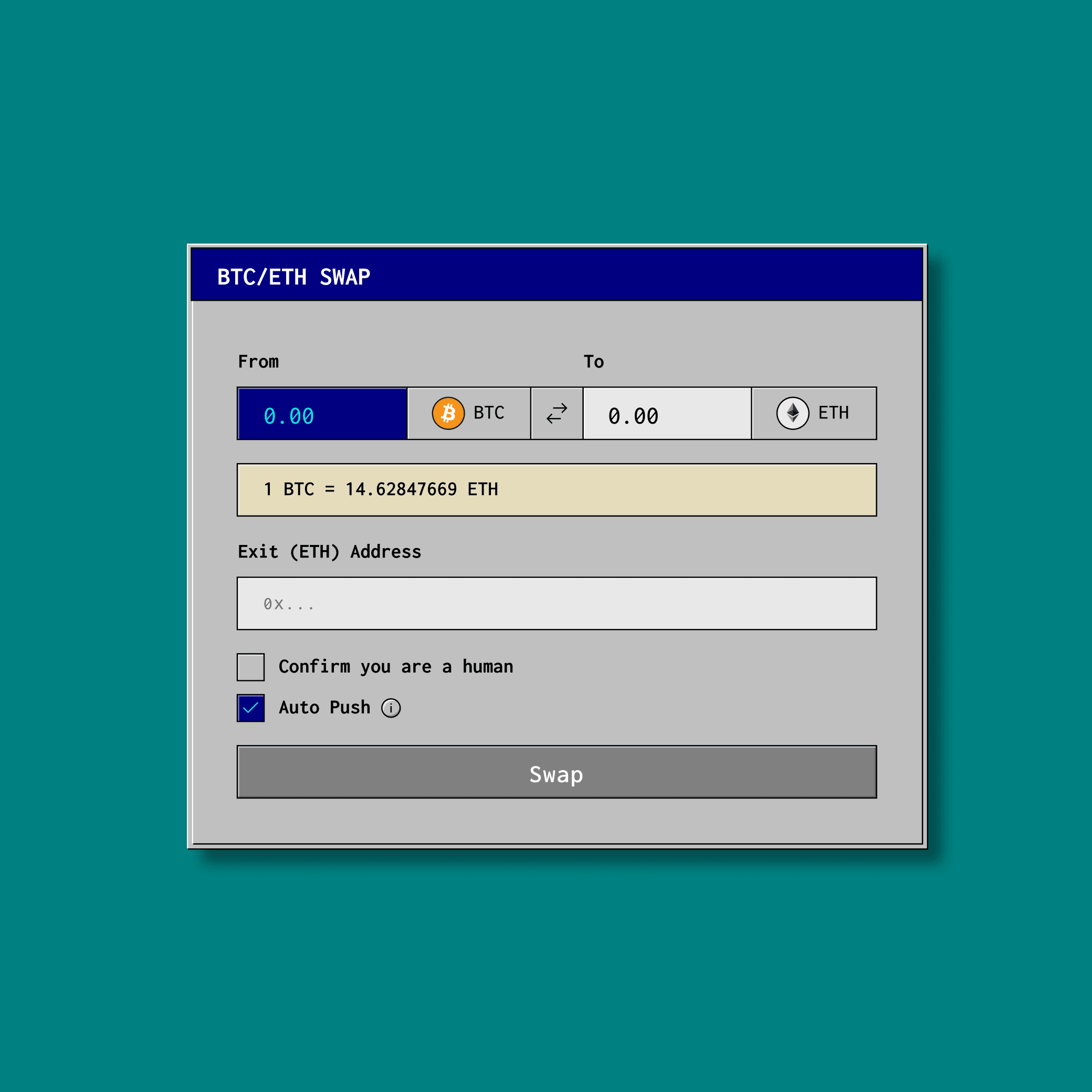 Black laptop standing on concrete